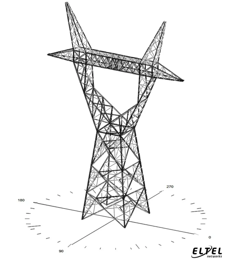 Model of a universal strong/end pole with flat cables, with the possibility of connecting the middle phase at several dedicated points – el.demo.weblegend.pl