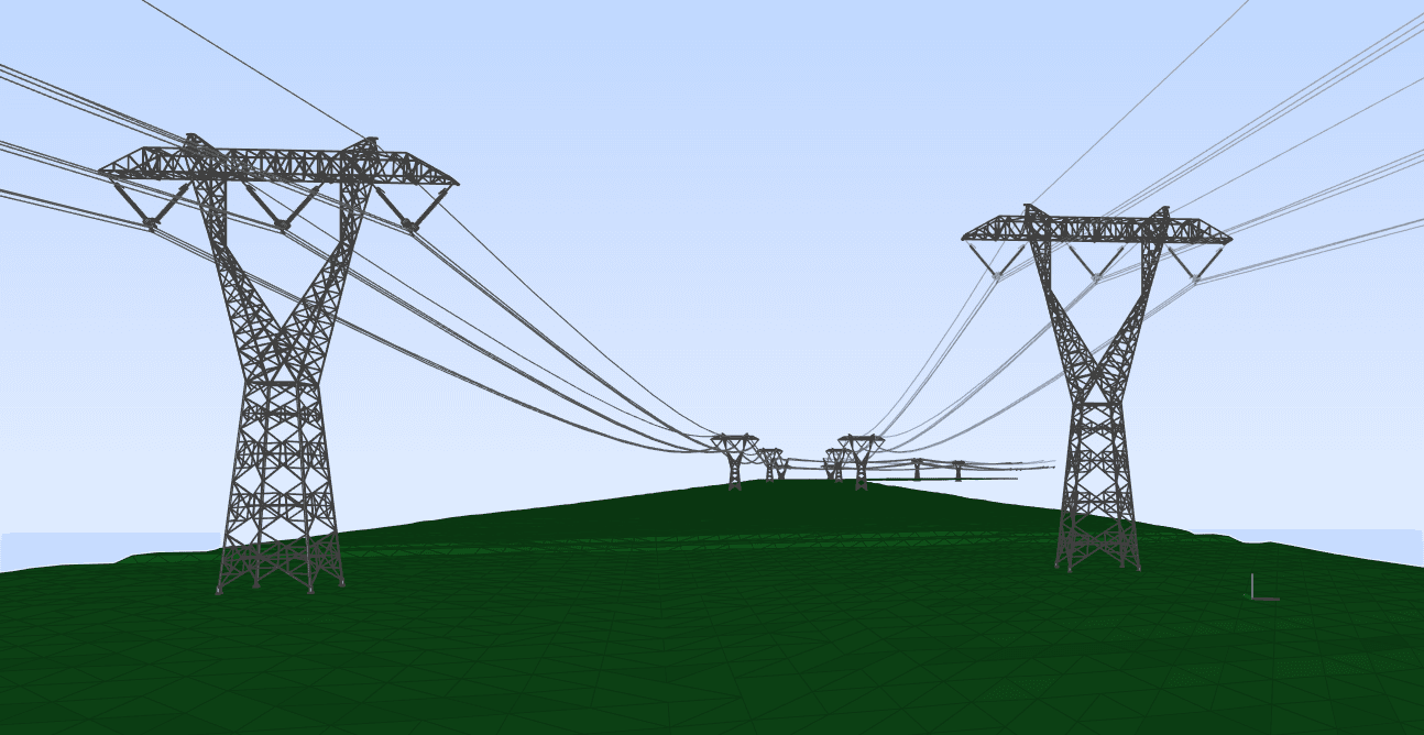 The design of the BIM model for the newly constructed 2×400 kV Kozienice-Miłosna double-circuit power line, Poland